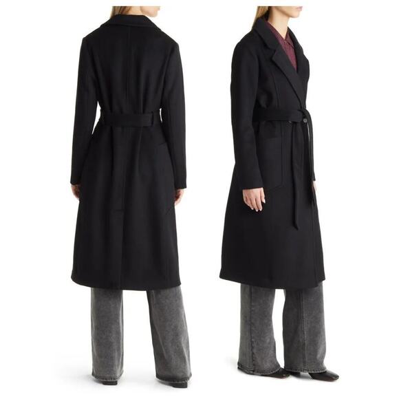 NWT Halogen Belted Wool Blend Coat Size Large - Picture 2 of 10
